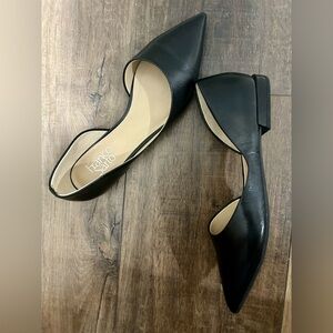 Used once and still with box - Franco Sarto black leather flats